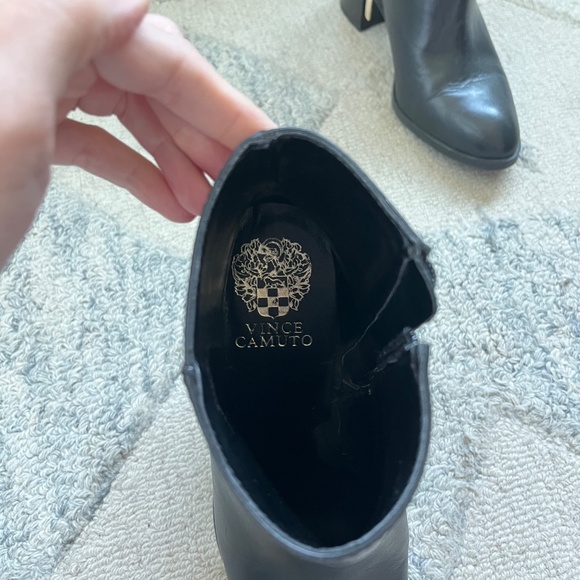 Vince Camuto Black Leather Zip Boot - Picture 6 of 8